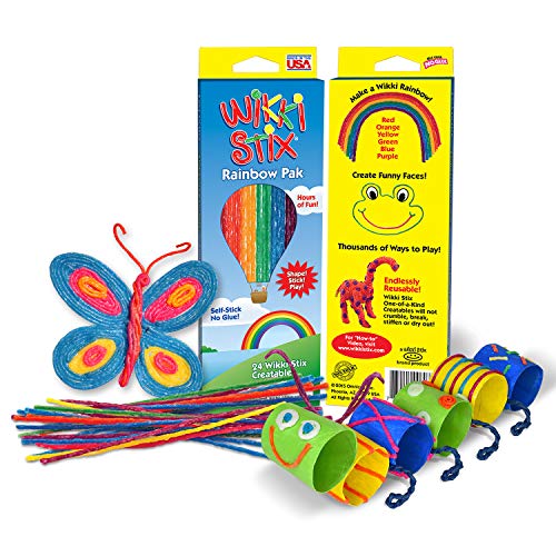 WikkiStix Rainbow Pak Arts and Crafts, Kids Travel Essential, Pack of 24 in Rainbow Colors, Ages 3 and Up