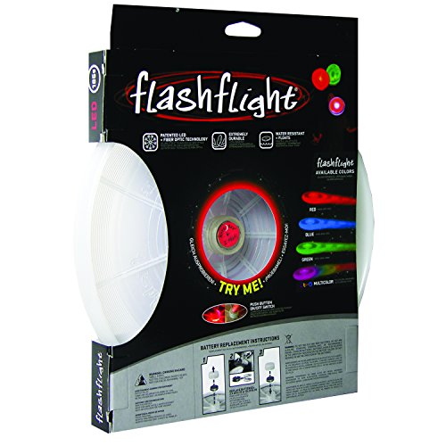 Nite Ize Flashflight LED Light Up Flying Disc, Glow in the Dark for Night Games, 185g, Red