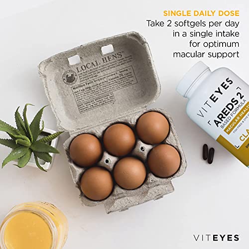 Viteyes AREDS 2 Classic Macular Health Formula Softgels, Eye Health Vitamin to Support Macular Health, Lower Zinc, Eye Vitamins, Macular Vitamins, Beta-Carotene Free, 180 Softgels