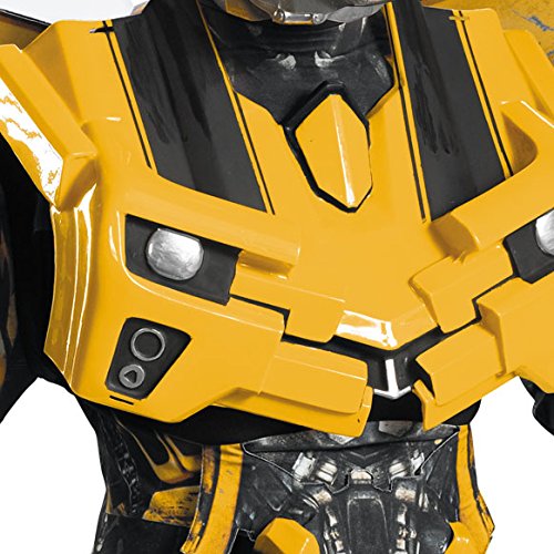 Disguise Men's Hasbro Transformers Age Of Extinction Movie Bumblebee Theatrical with Vacuform Plus 3D Costume, Black/yellow, X-Large/42-46