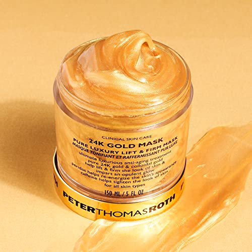 Peter Thomas Roth | 24K Gold Mask | Pure Luxury Lift and Firm, Anti-Aging Gold Face Mask, Helps Lift, Firm and Brighten the Look of Skin, 5 Fl Oz (Pack of 1)
