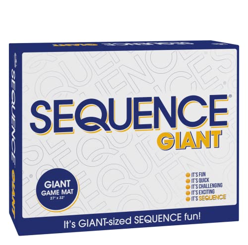 Jax Giant (aka Jumbo) SEQUENCE Game - Box Edition with Cushioned Mat, Cards and Chips, Package Colors May Vary , Blue