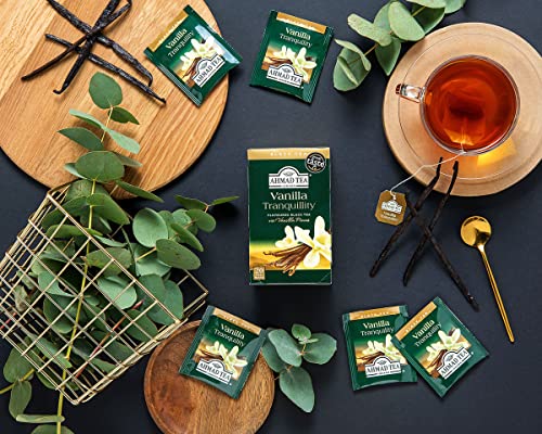 Ahmad Tea Black Tea, Vanilla Tranquility Teabags, 20 ct (Pack of 6) - Caffeinated and Sugar-Free
