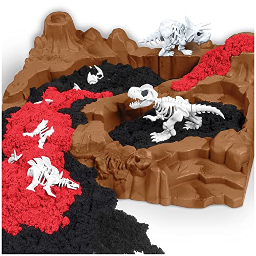Kinetic Sand, Dino Dig Playset with 10 Hidden Dinosaur Bones, Play Sand Sensory Toys for Kids Aged 6 and up
