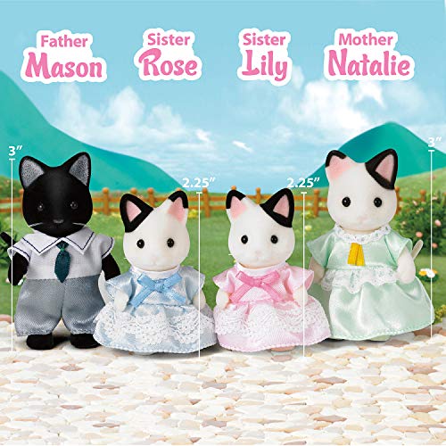 Calico Critters, Tuxedo Cat Family, Dolls, Dollhouse Figures, Collectible Toys, Multi, 3 inches