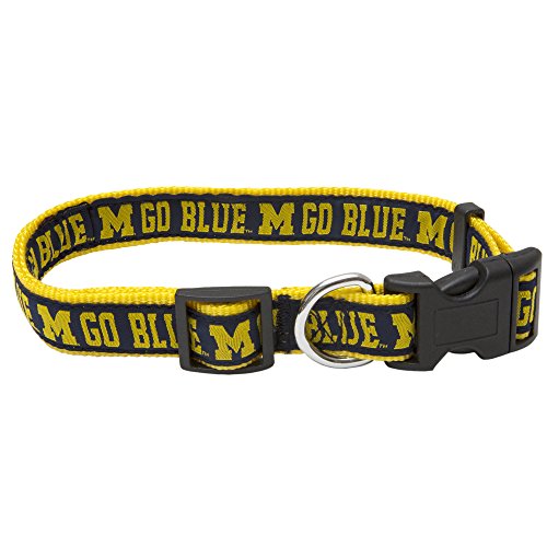Pets First Collegiate Pet Accessories, Dog Collar, Michigan Wolverines, Small