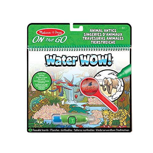 Melissa and Doug On the Go Water Wow! Reusable Water-Reveal Deluxe Activity Pad – Animal Antics
