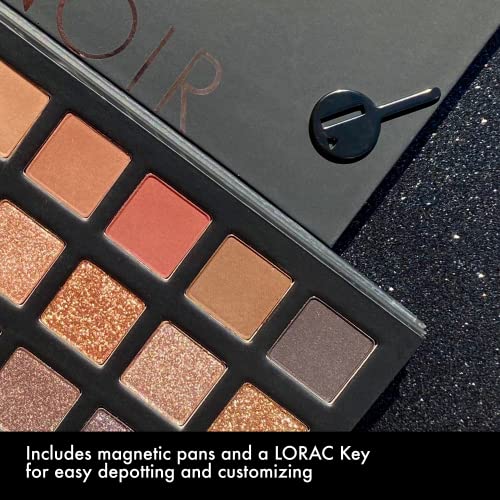 LORAC PRO Matte and Shimmer Eyeshadow Palette, Noir | Glitter | Mirror Compact | Cruelty Free, Gluten Free, Vegan