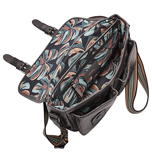 Fossil Men's Greenville Leather Travel Courier Messenger Bag, Lead Gray , (Model: MBG9581109)