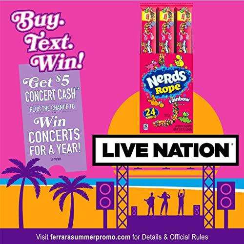 Nerds Rope Candy, Rainbow, 0.92ounce (Pack of 24)