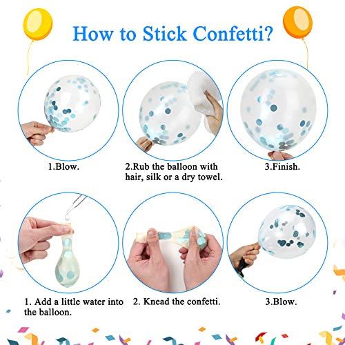 RUBFAC Pink and Blue Balloon Garland Arch Kit Pink Blue Confetti Gold Latex Balloons Gender Reveal Balloons for Boys Girls Gender Reveal Baby Shower Decorations