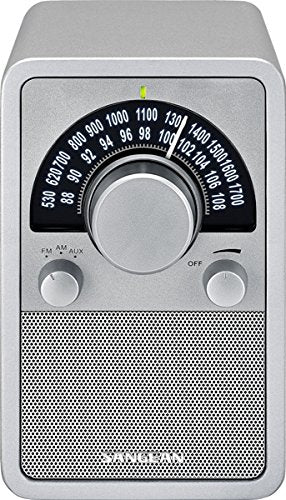 Sangean WR-15SR AM/FM Table Top Wooden Radio (Silver)