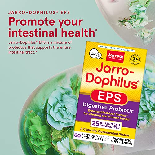 Jarro-Dophilus EPS - 25 Billion CFU - Digestive Probiotics Supplement - Intestinal and Immune Health - 60 Servings (PACKAGING MAY VARY)