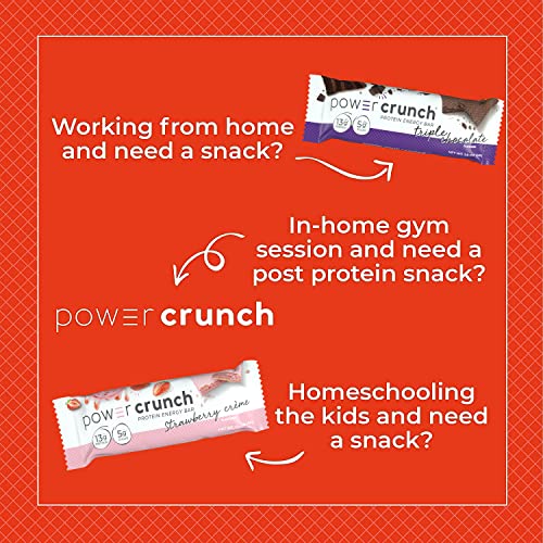 Power Crunch Protein Wafer Bars, High Protein Snacks with Delicious Taste, Lemon Meringue, 1.4 Ounce (12 Count)