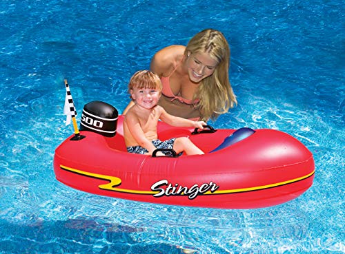 Swimline Speedboat Inflatable Kids Float, Red, 45'/25'/10'