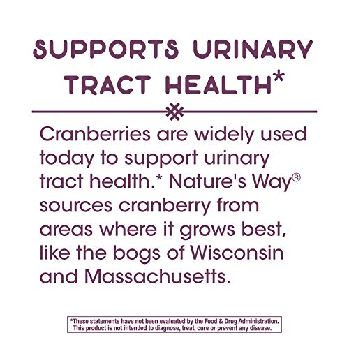 Nature's Way Premium Blend Cranberry, Urinary Tract Health Support* Supplement with Vitamin C, 60 Tablets