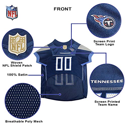 NFL Tennessee Titans Dog Jersey, Size: Small. Best Football Jersey Costume for Dogs and Cats. Licensed Jersey Shirt.