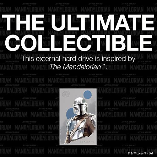 Seagate The Mandalorian Drive Special Edition FireCuda External Hard Drive 2TB Officially-Licensed - 2.5 Inch USB 3.2 Gen 1 Blue LED RGB lighting with Rescue Services (STKL2000405)