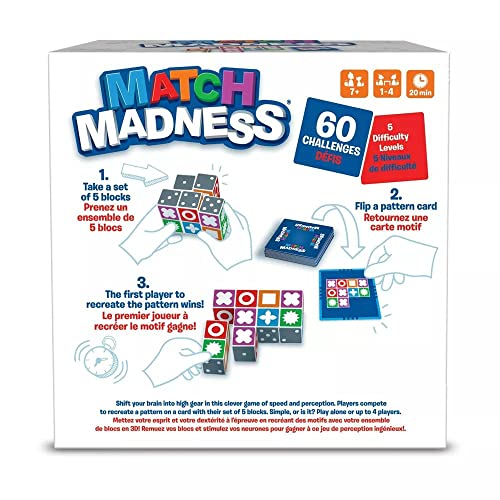 FoxMind Games: Match Madness, A Pattern Matching Puzzle Game, Think Fast to Make the Match, Develop Rapid Problem-Solving Abilities, Fine Motor Skills, Play with up to 4 Players, For Ages 7 and up
