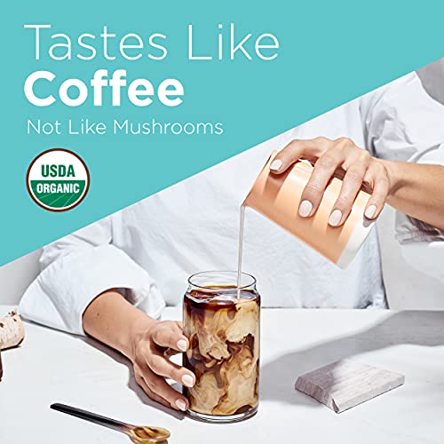 Organic Decaf Ground Coffee by Four Sigmatic | Swiss Water Decaf Coffee Ground | Decaffeinated Coffee with Chaga and Reishi Mushroom Extracts | Decaf Coffee for Immune Support and Stress Relief | 12oz Bag