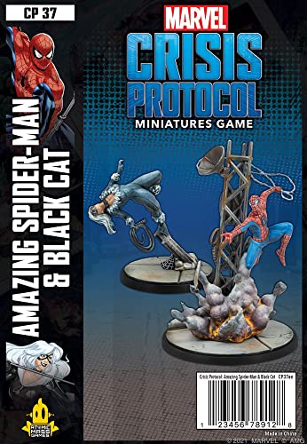 Marvel Crisis Protocol Amazing Spiderman and Black Widow CHARACTER PACK | Miniatures Battle Game | Strategy Game for Adults | Ages 14+ | 2 Players | Avg. Playtime 90 Mins | Made by Atomic Mass Games