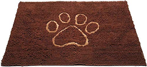 Dog Gone Smart Dirty Dog Microfiber Paw Doormat - Muddy Mats For Dogs - Super Absorbent Dog Mat Keeps Paws and Floors Clean - Machine Washable Pet Door Rugs with Non-Slip Backing | Medium Mocha