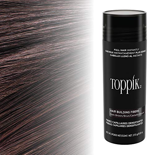 Toppik Hair Building Fibers, Dark Brown, 55g Fill In Fine or Thinning Hair Instantly Thicker, Fuller Looking Hair 9 Shades for Men and Women