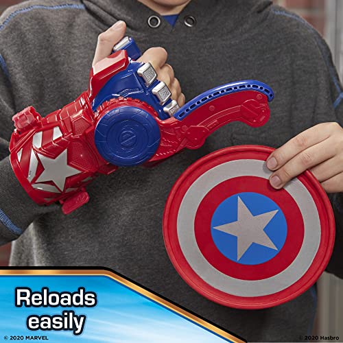 Avengers NERF Power Moves Marvel Captain America Shield Sling NERF Disc-Launching Toy for Kids Roleplay, Toys for Kids Ages 5 and Up (Amazon Exclusive)