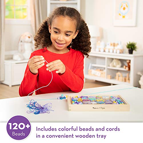 Melissa and Doug Created by Me! Butterfly Beads Wooden Bead Kit, 120+ Beads for Jewelry-Making