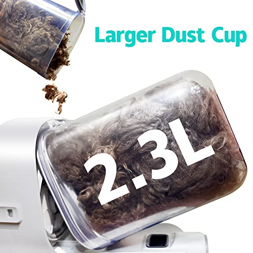 LMVVC Dog Grooming Kit with 2.3L Vacuum Suction 99% Pet Hair, Pet Grooming Vacuum Low Noise, Dog Clippers for Grooming with 5 Tools and 4 Different Lengths Clipper Guards for Dog Cat (White)