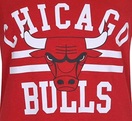 Ultra Game NBA Chicago Bulls Womens Box Out Varsity Stripe Tee Shirt, Team Color, Large
