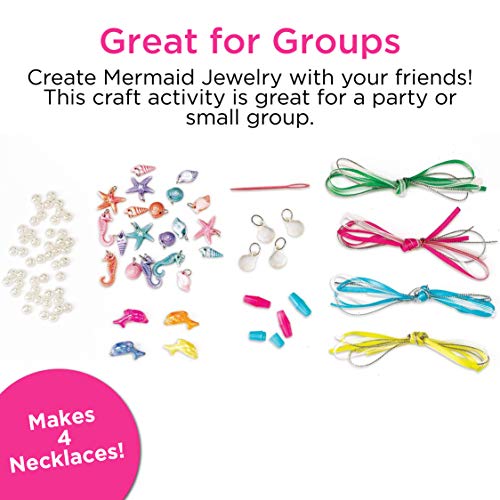 Creativity for Kids Mermaid Jewelry - String Mermaid Beads, Create 8 Jewelry Pieces - Great for Beginners