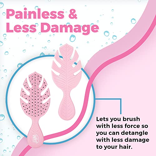 Wet Brush Go Green Mini Detangler, Pink - Detangling Travel Hair Brush - Ultra-Soft IntelliFlex Bristles Glide Through Tangles with Ease - Gently Loosens Knots - Minimize Pain, Split Ends and Breakage