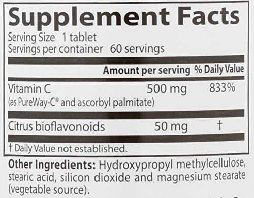 Doctor's Best 12-Hour Vitamin C 500mg with PureWay-C, Supports Immune System, Potent Antioxidant 60 Tablets