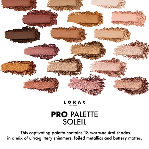 LORAC PRO Matte and Shimmer Eyeshadow Palette, Soleil | Glitter | Mirror Compact | Cruelty Free, Gluten Free, Vegan