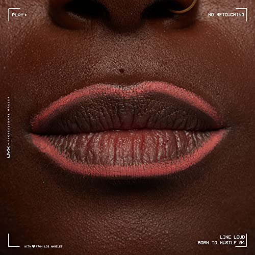 NYX PROFESSIONAL MAKEUP Line Loud Lip Liner, Longwear and Pigmented Lip Pencil with Jojoba Oil and Vitamin E - Born To Hustle (Muted Rose)