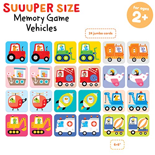 Banana Panda - Suuuper Size Memory Game Vehicles - Educational Matching Activity for Kids Ages 2 Years +