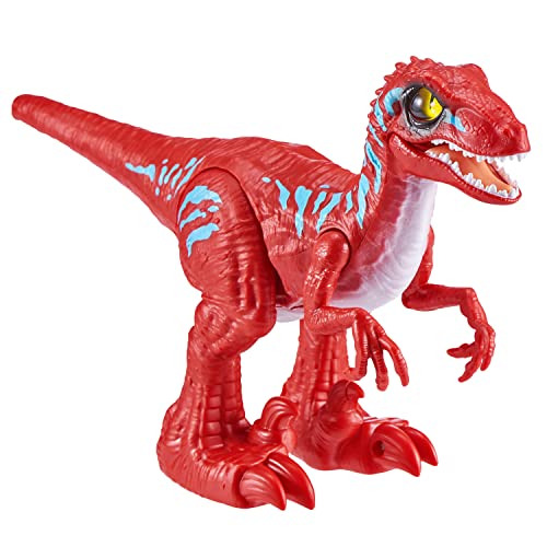 Robo Alive Rampaging Raptor (Red) by ZURU Dinosaur Toy with Realistic Dinosaur Movement That Bites and Chomps with Slime in Dino Egg, Robotic Pets for Boys and Kids (Red)