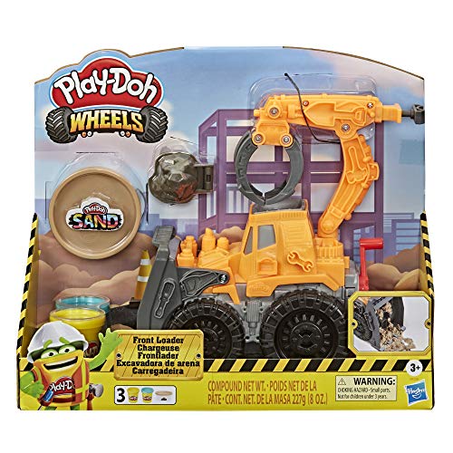 Play-Doh Wheels Front Loader Toy Truck for Kids Ages 3 and Up with Non-Toxic Sand Compound and Classic Compound in 2 Colors