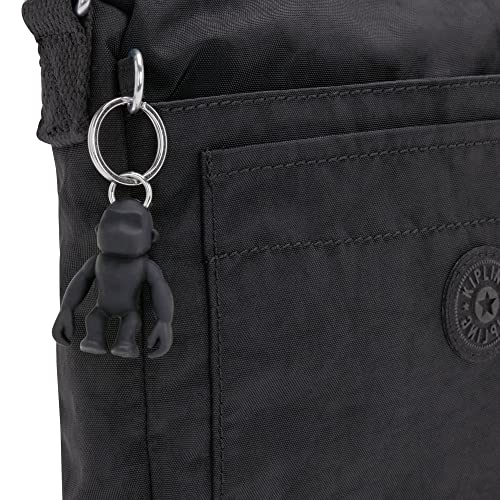 Kipling womens WomenÂ’s Sebastian Bag, Super Light, Durable Messenger Bag, Nylon Shoulder Crossbody Bag, Black Noir, 9 L x 8.5 H 1.75 D US