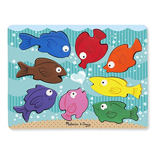 Melissa and Doug Colorful Fish Wooden Chunky Puzzle (8 pcs)