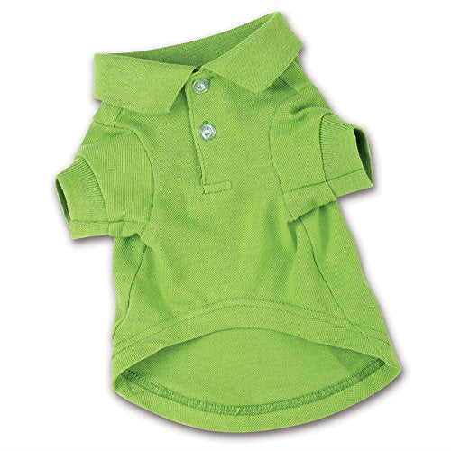 Zack and Zoey Cotton Polo Shirt for Dogs, 16' Medium, Parrot Green
