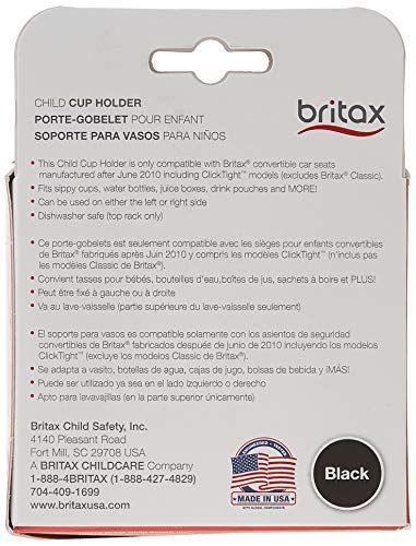 Britax Child Cup Holder for Britax Convertible Car Seats - Dishwasher Safe, Black