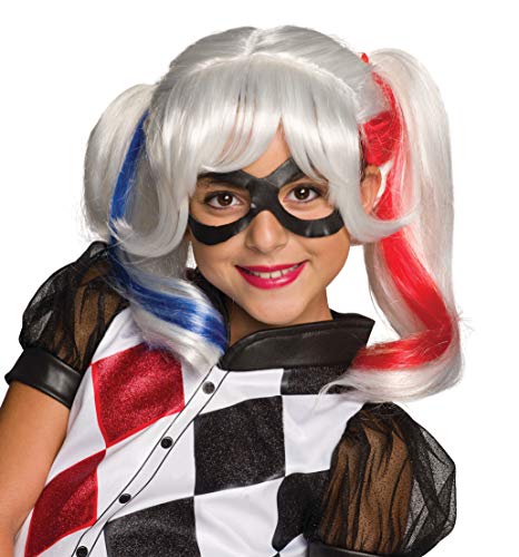 Rubie's Costume Girls DC Super Hero Harley Quinn Wig , White