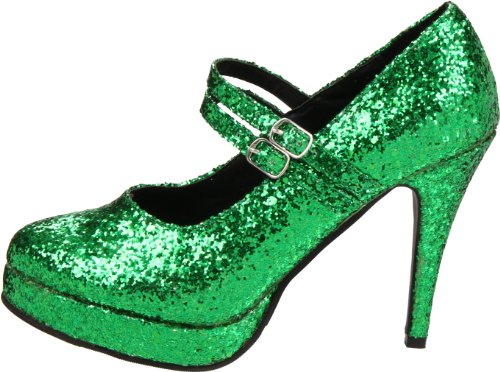 Ellie Shoes Women's 421-Jane-G Maryjane Pump,Green Glitter,5 M US
