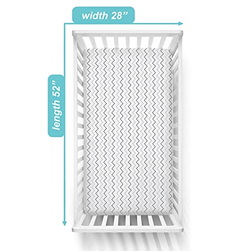 American Baby Company Natural Breathable Printed 100% Cotton Jersey Knit Fitted Crib Sheet for Standard Crib and Toddler Mattresses, Grey Zig Zag, for Boys and Girls