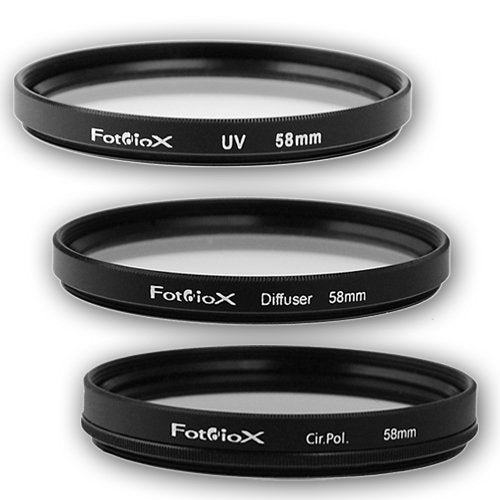 Fotodiox Filter Kit, UV, Circular Polarizer, Soft Diffuser, 58mm for Canon, Nikon, Sony, Olympus, Pentax, Panasonic Camera Lenses.