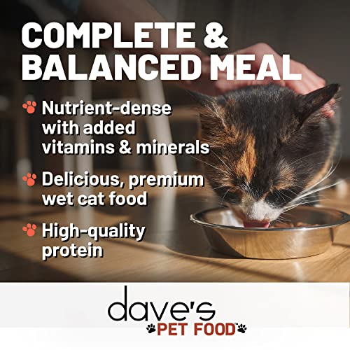 Dave’s Pet Food Grain Free Wet Cat Food (Ahi Tuna and Chicken), Naturally Healthy Canned Cat Food, Added Vitamins and Minerals, Wheat and Gluten-Free, 5.5 oz (Case of 24)