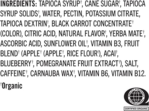 PROBAR - Bolt Organic Energy Chews, Berry Blast, Non-GMO, Gluten-Free, USDA Certified Organic, Healthy, Natural Energy, Fast Fuel Gummies with Vitamins B and C (12 Count)