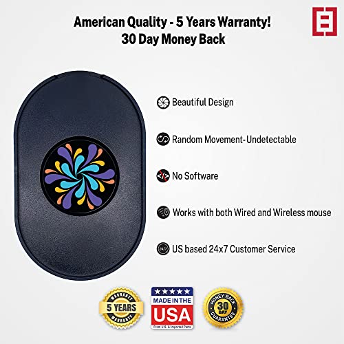 TECH8 USA, Undetectable Mouse Mover, Jiggler- Made in Texas with US and Imported Parts- No Software, Moves Mouse Automatically, Keeps PC Active- Variant